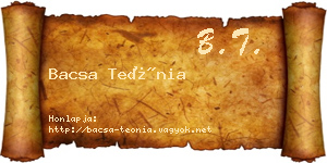 Bacsa Teónia névjegykártya
